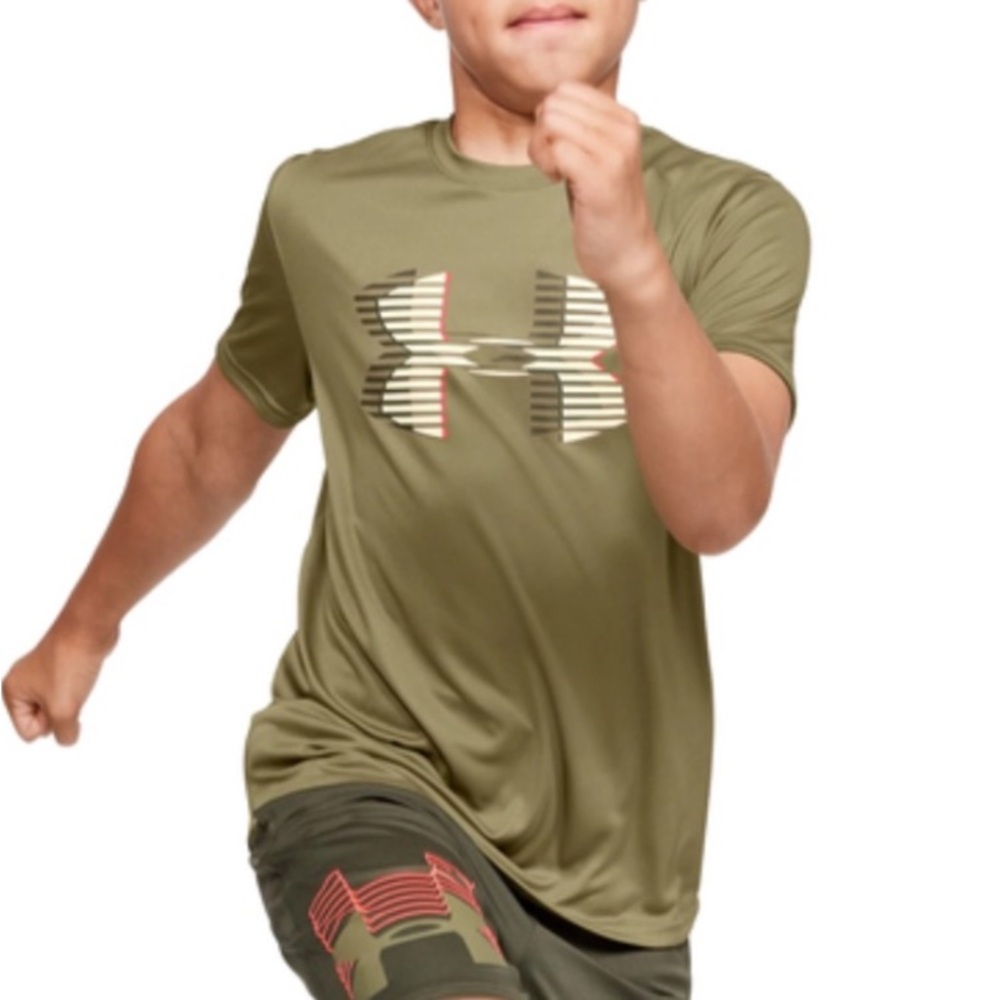 NWT Under Armour Boys Olive Green Tee Shirt